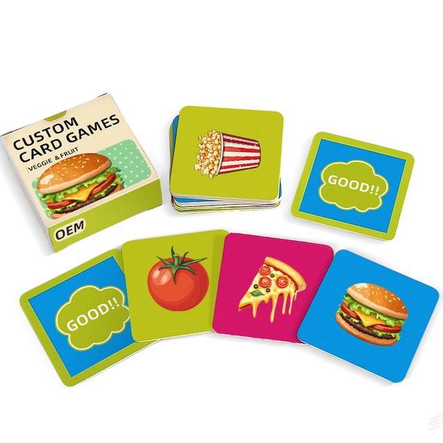 OEM Factory Custom Printing Eco-friendly Paper Food Flash Cards for Kids