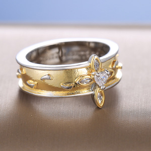 Anello da Donna F454 in Oro Massiccio 18K con Diamante Naturale Taglio a Cuore, Anello di Fidanzamento con Diamante Bianco Colore G, Gioielli con Diamanti - Product Image 1