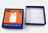 Boîte d'emballage pour écouteurs sans fil de luxe OEM avec gaufrage, design personnalisé, couvercle et base en papier recyclable, boîte cadeau