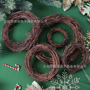 Couronnes en osier Ruikun 10cm-40cm, anneaux de fleurs séchées naturelles, décorations de Noël, artisanat DIY pour la décoration de la maison en période des fêtes - Product Image 1