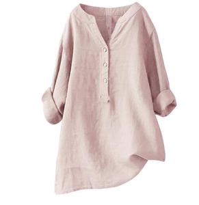 Blusa Informal de Algodón para <span class=keywords><strong>Mujer</strong></span>, Estilo Holgado con <span class=keywords><strong>Cuello</strong></span> Alto - Product Image 4