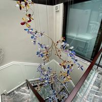 Style européen et américain créatif pétale lustre plafonniers art salon cristal fleur moderne suspension