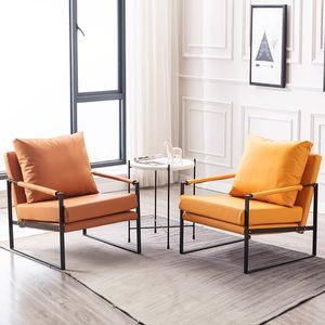 Nordic Style Single Sofa Chair Italian <b>Light</b> Luxury Wrought Iron Leisure Chair Simple Small Apartment Seat Living Room Tiger - Product Image 4