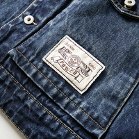 Veste pour homme, sur mesure, vintage, broderie usée, strass, streetwear Y2K, ourlet brut