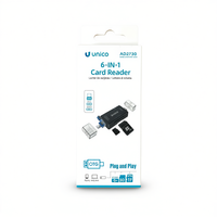 Lector de Tarjetas SD y TF Unico 6 en 1, 8435719627309, USB OTG, Externo, Plug and Play para Teléfono Móvil