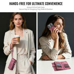 Étui CaseMe pour <span class=keywords><strong>iPhone</strong></span> 17 Pro Max en cuir PU, portefeuille avec porte-cartes, pochette pour <span class=keywords><strong>iPhone</strong></span> 17 15 14 13 12 Pro Max 7 <span class=keywords><strong>8</strong></span> <span class=keywords><strong>Plus</strong></span> - Product Image 4