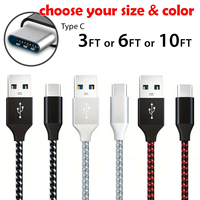 Personnalisé 3ft 6ft 10ft Hot Sell 3A 5A Câble Usb C Câble de charge rapide USB A vers TYPE C câble de données fil pour téléphones intelligents