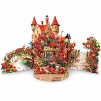 Tarjeta de Felicitación de Papel 3D Personalizada con Diseño de Arco de Rosas, Invitación de Cuento de Hadas, Tarjeta de Recuerdo para Bodas y Fiestas Navideñas