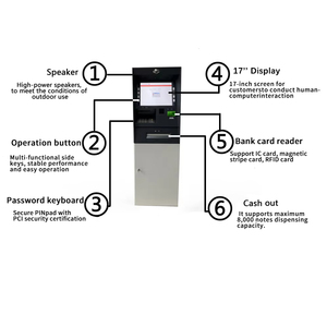 Freestanding Electricity Cash <strong>Acceptor</strong> Cash Dispenser <strong>Bill</strong> Payment ATM Banknotes Recycler Kiosk System for Shop Bank - Product Image 6