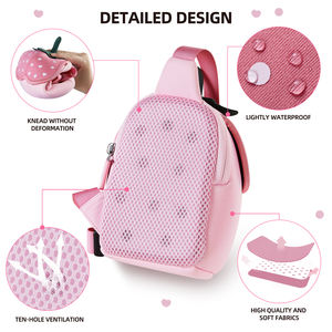 Original NOHOO Cartoon Red Cherry Satchel Sac de taille Sac à dos pour enfants <span class=keywords><strong>Cartable</strong></span> pour enfants de 2 ans Garçons Filles Enfants - Product Image 6