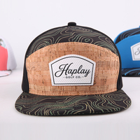Casquette Snapback 7 panneaux en liège avec logo personnalisé, perforations découpées au laser, casquette de golf imprimée, visière plate, imperméable, séchage rapide, casquette de sport et de baseball