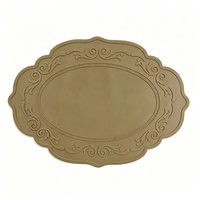 Set de table en silicone classique de luxe personnalisé, gaufré, résistant à la chaleur, antidérapant, imperméable, écologique, de qualité alimentaire