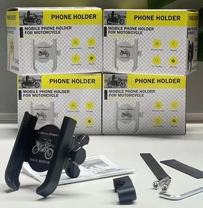 Aluminum Motorcycle Phone Holder Adjustable 360 Degree Security <b>Lock</b> <b>Portable</b> and Flexible Full Protection with Box Packaging - Product Image 3