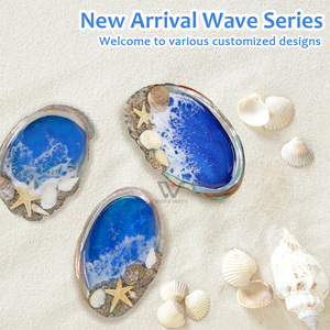 Ornements d'été artisanaux en résine d'époxy naturelle pour la décoration, cadeaux décoratifs de haute qualité faits à la main en forme de coquillages marins - Product Image 4