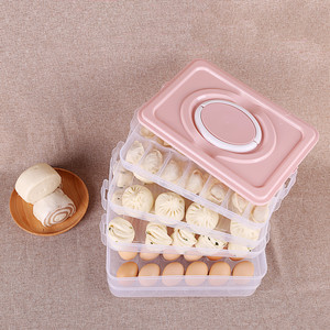 Egg Storage Box 24 Compartment Stackable Plastic With Lid For Eggs Dumplings Wontons Seafood - Product Image 2