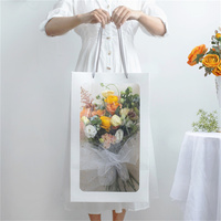 Sac cadeau de tache de panneau ivoire avec fourre-tout translucide imprimé de fleur fraîche de fenêtre pour la bougie et l'artisanat pour l'emballage