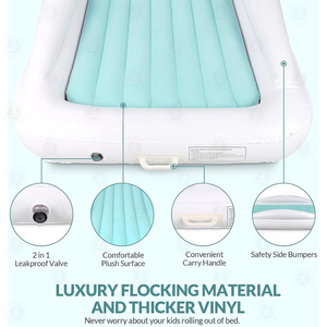 Venta al por mayor cama de viaje inflable plegable para bebé bomba de aire eléctrica colchón inflable para niños pequeños con almohada para acampar viajes en coche - Product Image 6