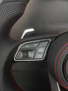 Volante Deportivo Personalizado para <span class=keywords><strong>Audi</strong></span> <span class=keywords><strong>A3</strong></span>/A6/A8, Base Plana, Fibra de Carbono y Cuero con Franja Roja, Palanca de Cambios - Product Image 5