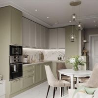 Meubles de cuisine de luxe tout-en-un pour grandes villas, avec lave-vaisselle encastré, îlot en ardoise, rangement complet, facile à nettoyer, améliore l'espace, qualité supérieure