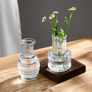 <span class=keywords><strong>Mini</strong></span> jarrón Retro de cristal creativo, jarrón de cristal transparente para la decoración de la Mesa del hogar, pieza de exhibición de aspecto de gama alta con estilo Ins - Product Image 2