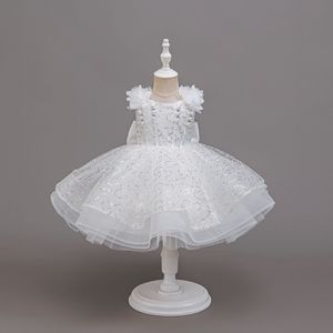 Vestido de Princesa con Lentejuelas y Lazos para Niña, Color Rosa Floral, con Tirantes, Estilo Abullonado, Transpirable, para Fiestas de Verano, 6 Años, Venta al Por Mayor - Product Image 2