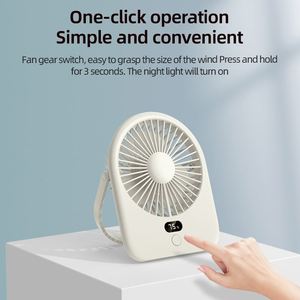 Usb Rechargeable <b>Mini</b> <b>Desk</b> Led Display Low Noise Portable Cooling Fan With 4 Colors Option - Product Image 5