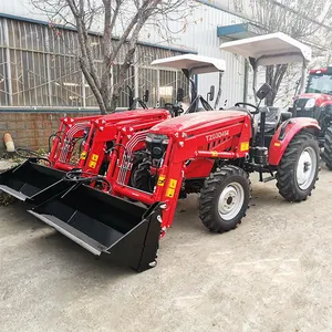 Chinesische Farm 40 PS 4WD 4 X4 Kleine landwirtschaft liche Maschinen Preis Mini Garden Farm Traktor mit Frontlader und Bagger lader zum Verkauf