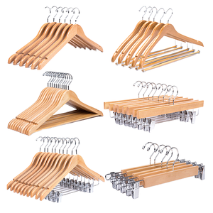 Vendita calda della fabbrica in legno massello floccante spalla antiscivolo senza cuciture per uso domestico Retro <span class=keywords><strong>grucce</strong></span> in legno per vestiti di legno camicia abito - Product Image 3