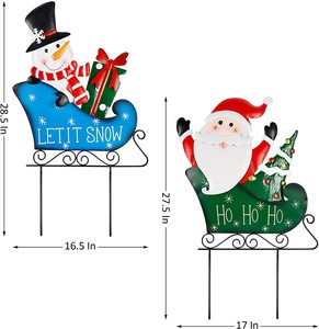 Gnome de Noël en fonte à insérer dans le jardin, <span class=keywords><strong>d</strong></span>écoration extérieure, artisanat <span class=keywords><strong>d</strong></span>écoratif, ornements de Noël - Product Image 2