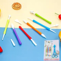 Coloré 7 pièces bricolage Fondant glaçage outils ensemble gâteau décoration sculpture modélisation pâtisserie outils de cuisson