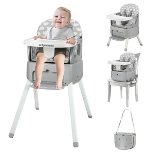 Brightbebe Chaise haute convertible portable 4 en <span class=keywords><strong>1</strong></span> pour bébé avec boîte de transport pliable, siège rehausseur pour nourrisson, chaise haute pour repas - Product Image 1