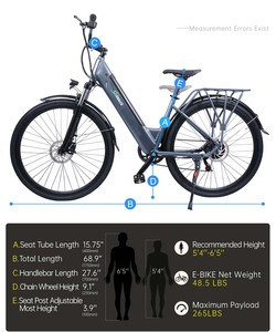 Vélo électrique de ville en stock UE, Vélo électrique tout-terrain urbain 36V 10.5Ah, Vélo hybride électrique pour <span class=keywords><strong>femme</strong></span>, Vélo électrique tout-terrain - Product Image 5