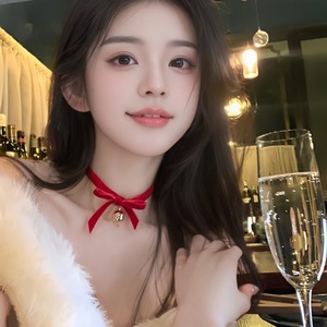 สร้อยคอประดับโบว์กำมะหยี่หวานๆ รุ่น Manyu New Christmas พร้อมกระดิ่ง สำหรับผู้หญิง สร้อยคล้องไหปลาร้าสุดหรู รุ่น B-5 - Product Image 3
