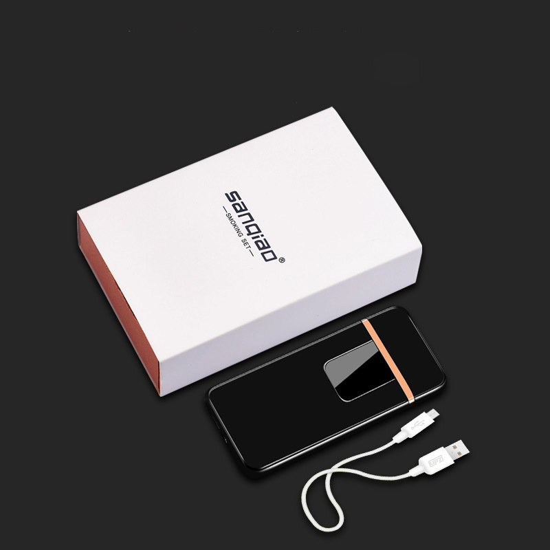 2025 новая маленькая USB зарядка металлический Электрический сенсорный экран Зажигалка Пользовательский логотип современный дизайн перезаряжаемая электронная сигарета