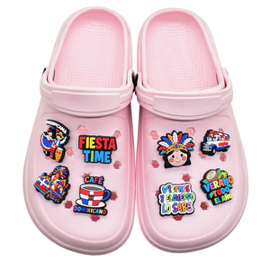 Pins Decorativos de PVC para Calzado, Accesorios Unisex para la Parte Superior del Calzado, Decoraciones Divertidas con Eslóganes de República <span class=keywords><strong>Dominicana</strong></span> para Sandalias - Product Image 2