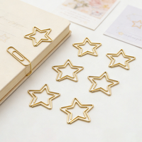 Clips de papier créatifs en métal, mignons, pour l'été, marque-pages étoiles, étiquettes de page pour le bureau, cadeaux de papeterie