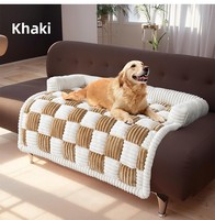 Coussin de couchage luxueux et épais en peluche douce pour animaux de compagnie, motif damier moderne et populaire, idéal pour l'hiver, pour chiens et chats