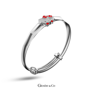 Viet Nam Pure Silver ''Hello Kitty'' Kids Bracelet Cute Silver (Plated in <b>Rose</b>/Yellow/Platinum Gold) BANGLES - Product Image 2