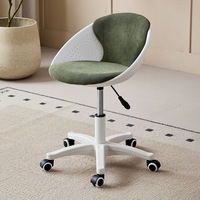 Chaise de bureau ergonomique commerciale avec dossier, réglable en hauteur, roulettes omnidirectionnelles compactes, en nylon, pour la maison, le bureau et l'étude