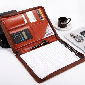 Carpeta de archivo de cubierta de cuero PU de tamaño <span class=keywords><strong>A4</strong></span> con cremallera con logotipo Carpeta de archivo de cartera de cuero <span class=keywords><strong>A4</strong></span> con notas <span class=keywords><strong>A4</strong></span> - Product Image 1