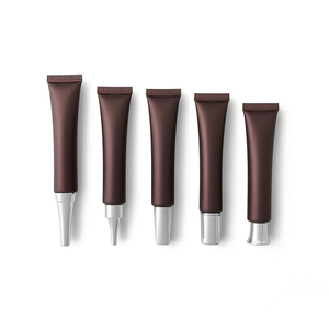 Échantillon gratuit tuyau d'emballage de cosmétiques ponctuels Bronze 20ml crème pour les yeux PE sous-emballage noir personnalisé petite bouteille en plastique de voyage portable - Product Image 1