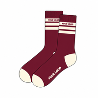Chaussettes de sport personnalisées en jacquard imprimé, chaussettes athlétiques professionnelles en coton peigné respirant, mi-mollet, pour basketball et course à pied