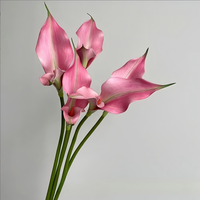 YC Fleurs artificielles Calla Lily à longues tiges, toucher réaliste, double pétales délicats, en plastique PU, pour la décoration de la maison, les mariages, Noël, les vases