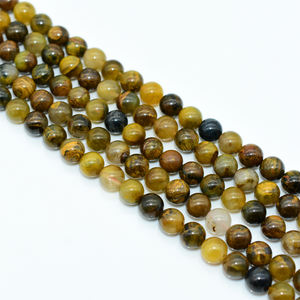 Pierres Peter jaunes naturelles, perles amples, 6, 8, 10 et 12mm, accessoires de haute qualité, assurance contre le commerce de gros - Product Image 4