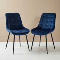 Chaise de salle à manger en velours nordique de luxe moderne, pieds en métal certifiés EN12520, chaise ergonomique pour hôtel, restaurant, mobilier
