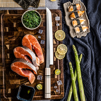 Grandsharp Couteau à poisson de chef de cuisine japonais professionnel en acier inoxydable Couteau à sashimi Sushi Sakimura avec manche octangle ivoire