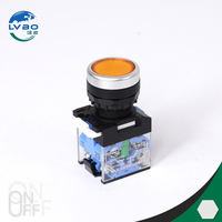 Interrupteur à double bouton carré Série LA 380V/220V 10A 2NO 1NC LED IP53, interrupteur à bouton en plastique à tête champignon