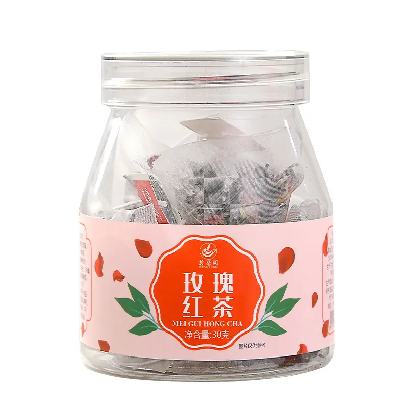 Çin bitkisel gevşek aromalı siyah çay gül tomurcuk siyah çay çay poşetleri özel etiket ile