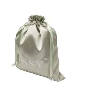Sac en satin de soie personnalisé avec cordon de serrage pour bijoux, cosmétiques, perruques, accessoires, rangement, mariages, fêtes, emballages cadeaux - Product Image 1