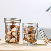 JM OEM Vente en Gros Bocal Mason Personnalisé pour Condiments 4oz 8oz 12oz, Pot en Verre Transparent Gallon avec Couvercles